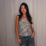 Glitter halter top - Zilver