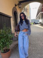 Queen hearts wide tall jeans - Denim blue