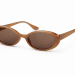 Slim oval sunglasses - Camel