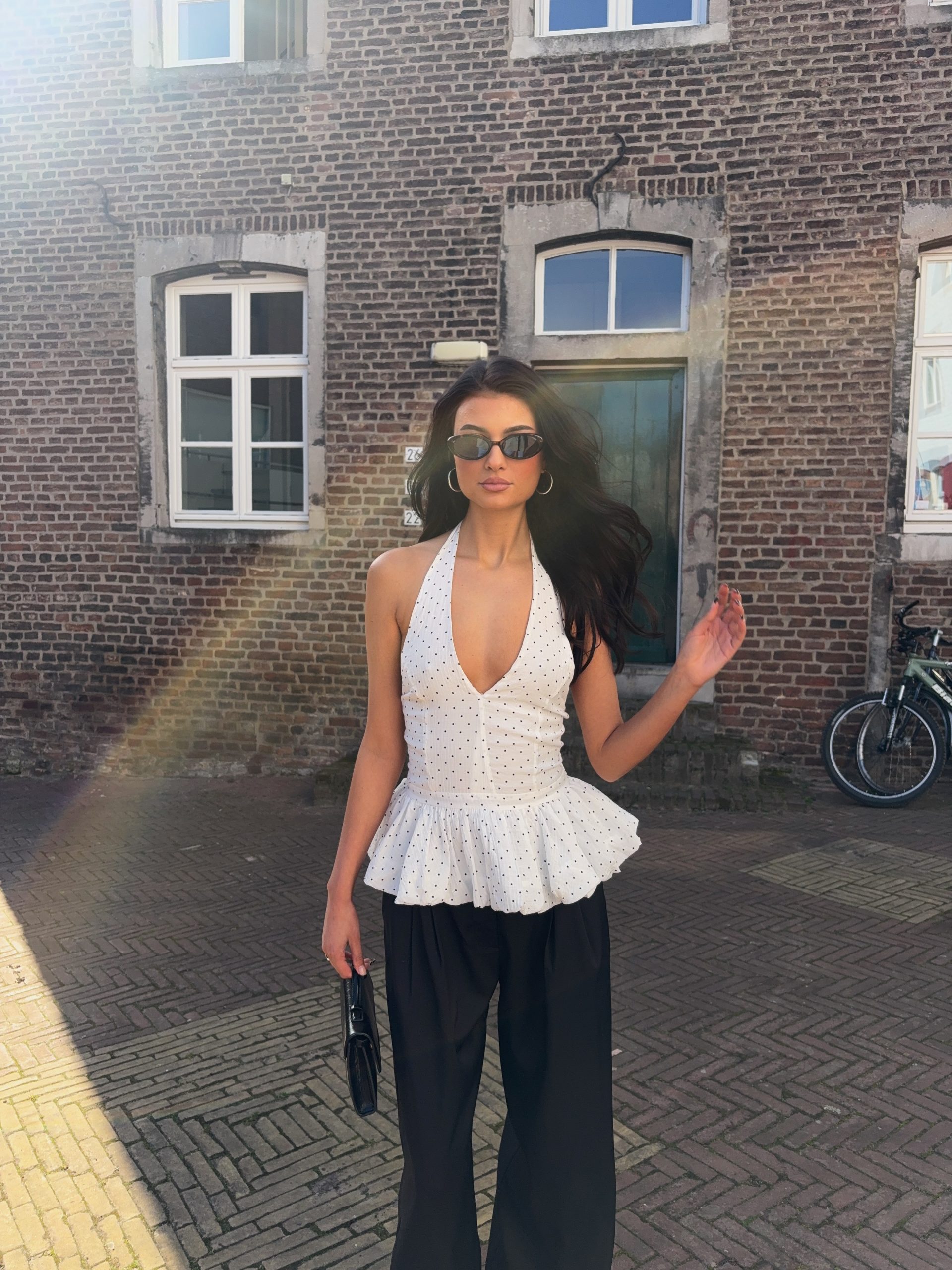 IMG_1566 Nola polkadots top - White/Black - Afbeelding 1