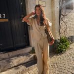 Emma straight leg pantalon - Beige