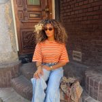 stripped shirt - Oranje/beige
