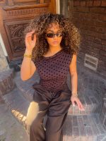 Kim polkadots top - Brown