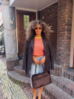 stripped long sleeve -Oranje/licht roze/geel - Afbeelding 2