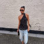 Scarf dot top - Black