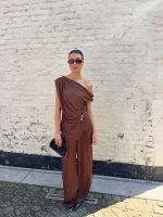 Lucy satin top - gold/brown - Afbeelding 3