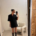 short sleeve blazer - black