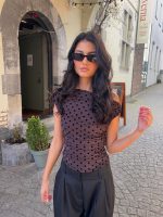 Kim polkadots top - Brown - Afbeelding 2