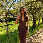 Jess ruffel dress - Brown