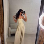 Strapless corset jumpsuit - Beige