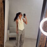 Jen openback studs top - White