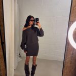 Celine Off shoulder dress - Brown