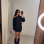 Celine Off shoulder dress - Black