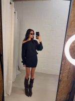 Celine Off shoulder dress - Black