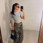 Evie shoulder padded t- shirt - grey