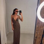 PRE ORDER - Long dot dress - Brown
