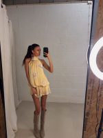 Chloe flower dress - Butter yellow