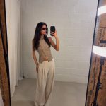Tess Gilet - striped taupe