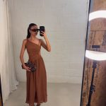 Luna one shoulder maxi dress - Brown