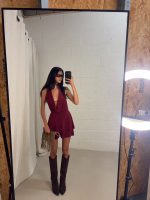 Dina halter playsuit - Bordeaux