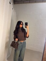 Dewi knitted kol - Brown