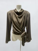 Sandy satin top - khaki - Afbeelding 2