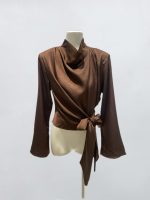 Sandy satin top - Bruin - Afbeelding 2