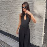 Veerle cut out top - Black