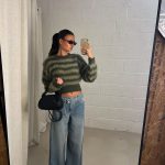Sarah trui - striped Green