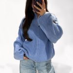 Michelle zip sweater - baby blue