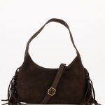 Lilly fringe bag - Brown suede