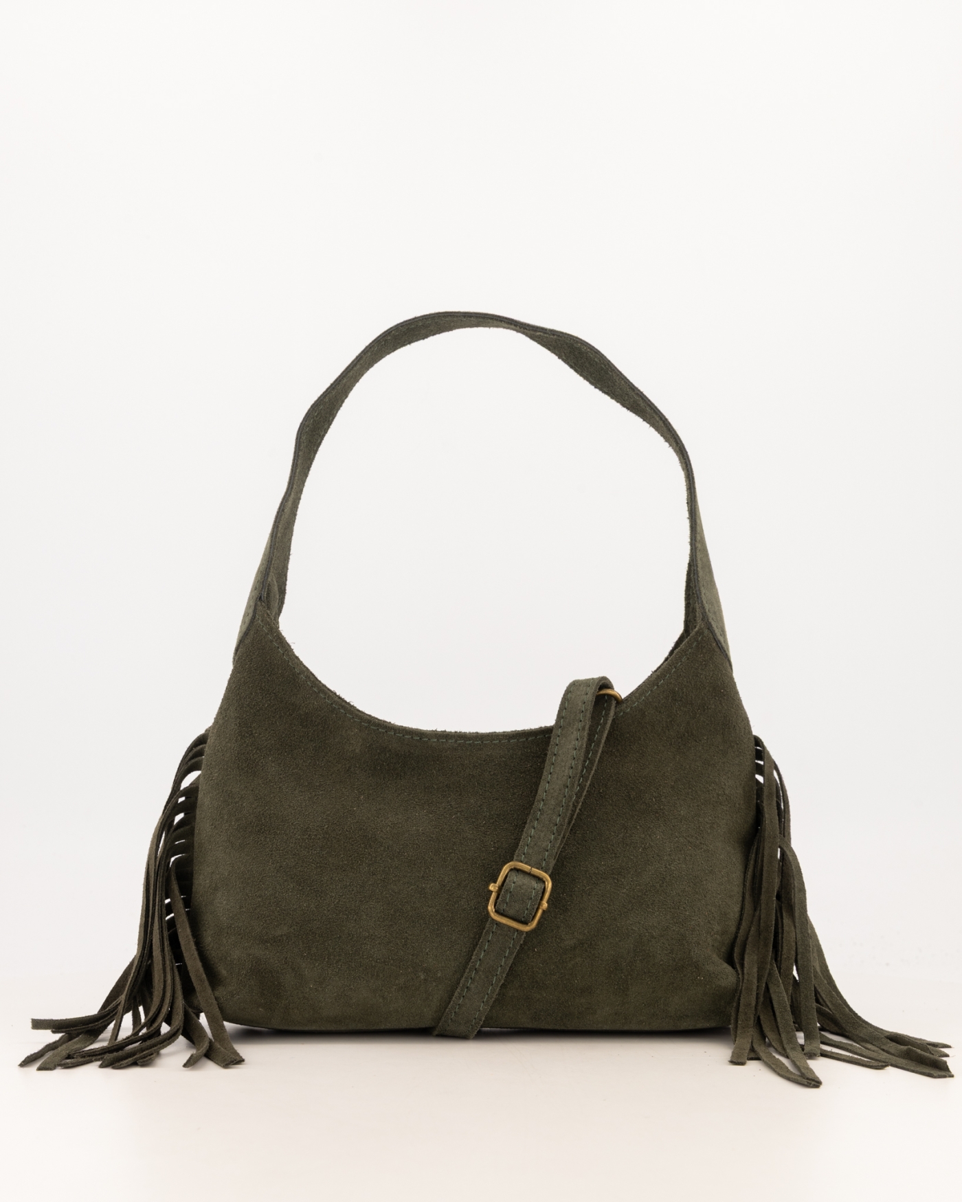 IMG_5579 Lilly fringe bag - Green suede - Afbeelding 1