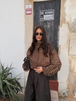 Livia Check jacket - Brown